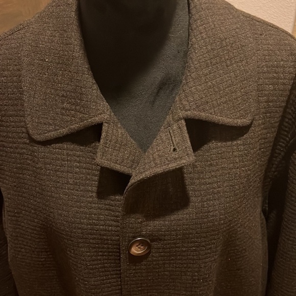 Men’s Baracuta Soft Italian Cashmere and Wool blend long coat green/brown Sz M - Picture 3 of 13